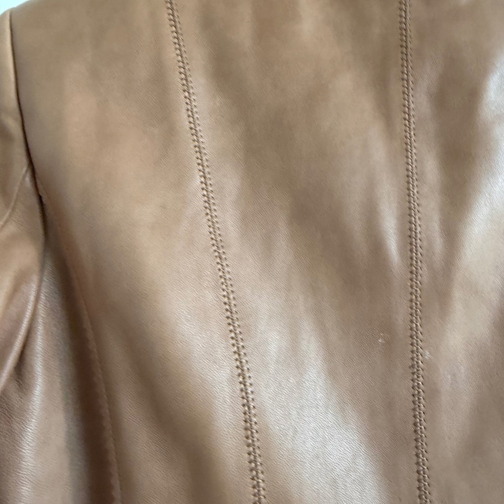 Vintage Y2K Worth Genuine Leather‎ Woven Belted Blazer Jacket - Picture 8 of 10